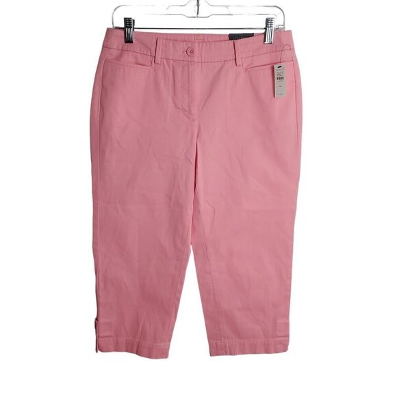 Talbots Perfect Skimmer Pants 4P‎ Petite Pink Capri Midrise Cropped Stretch - Picture 1 of 13